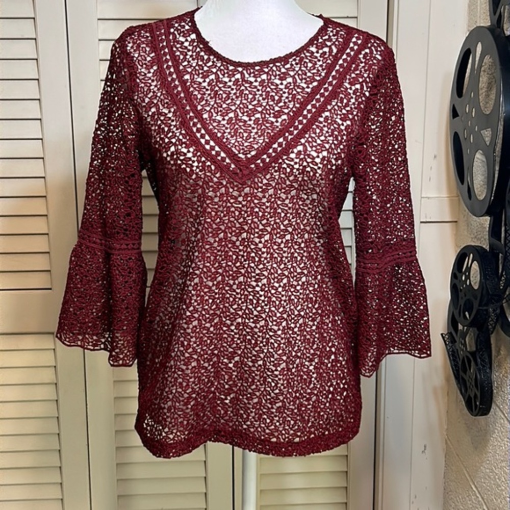 SOAKED IN LUXURY S  lace blouse—perfect for beach wear
